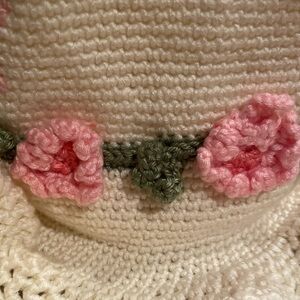 Women’s pink green floral bucket hat dainty feminine cottagecore coquette OS